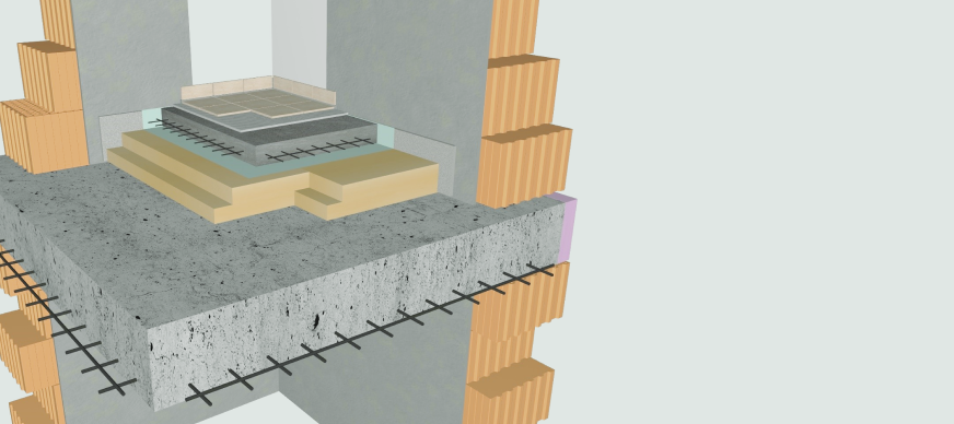 Fűtetlen alsó tér – vasbeton födémszerkezet